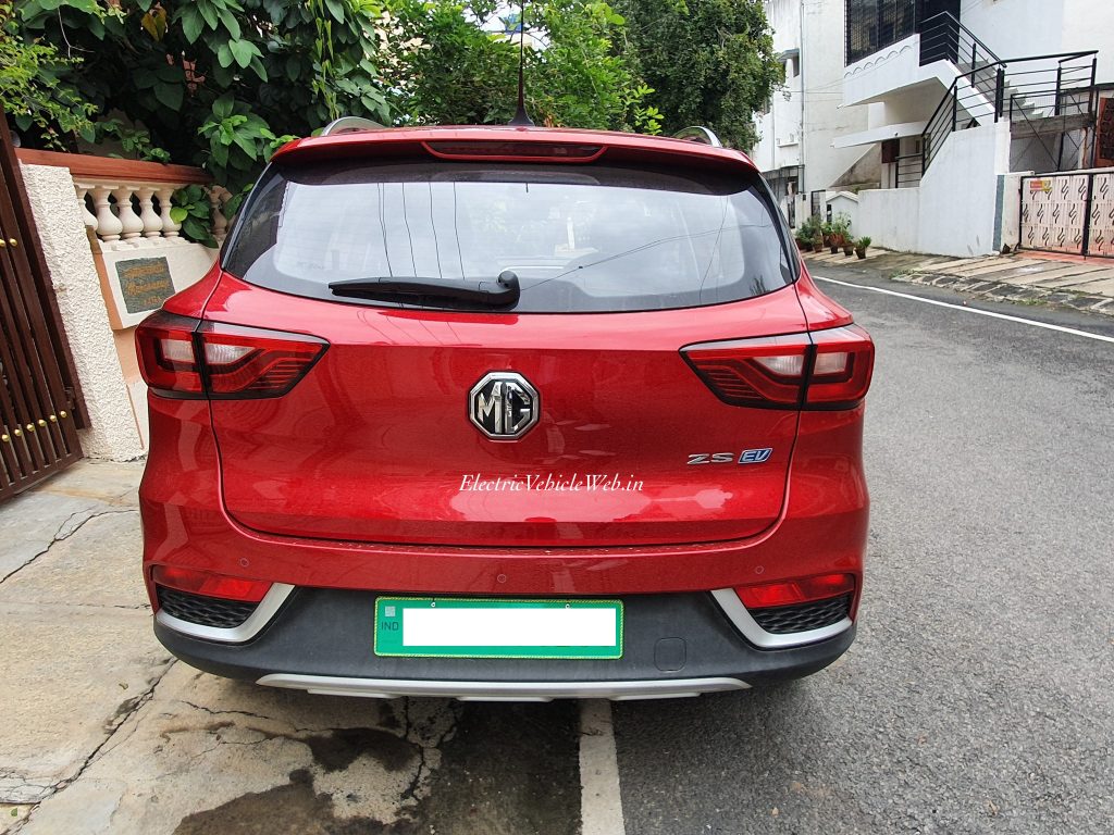 MG eZS electric SUV rear spotted in Bengaluru