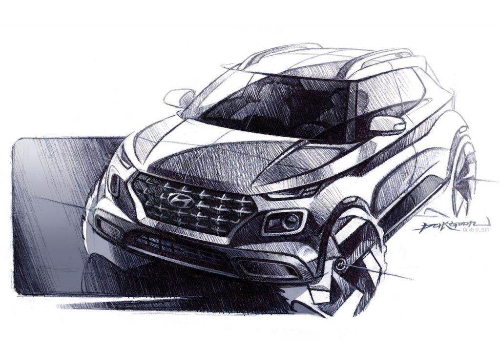 Hyundai Venue front sketch