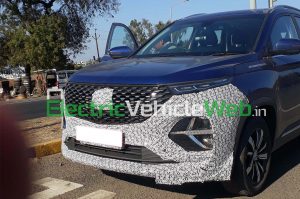 MG Hector Plus front view spyshot