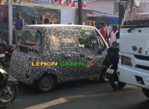 Mahindra Atom electric vehicle rear view spy shot