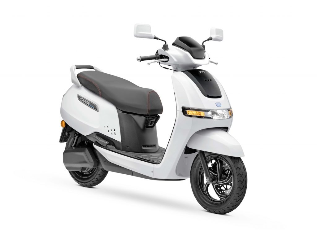 TVS iQube electric scooter side view