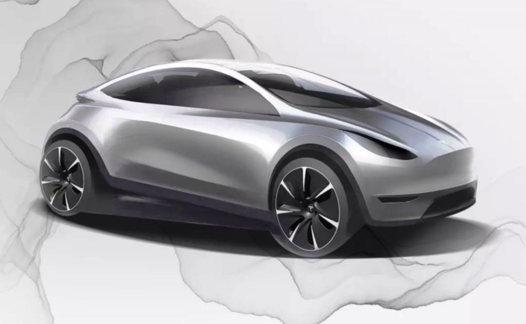 Tesla Model 2 EV Sketch