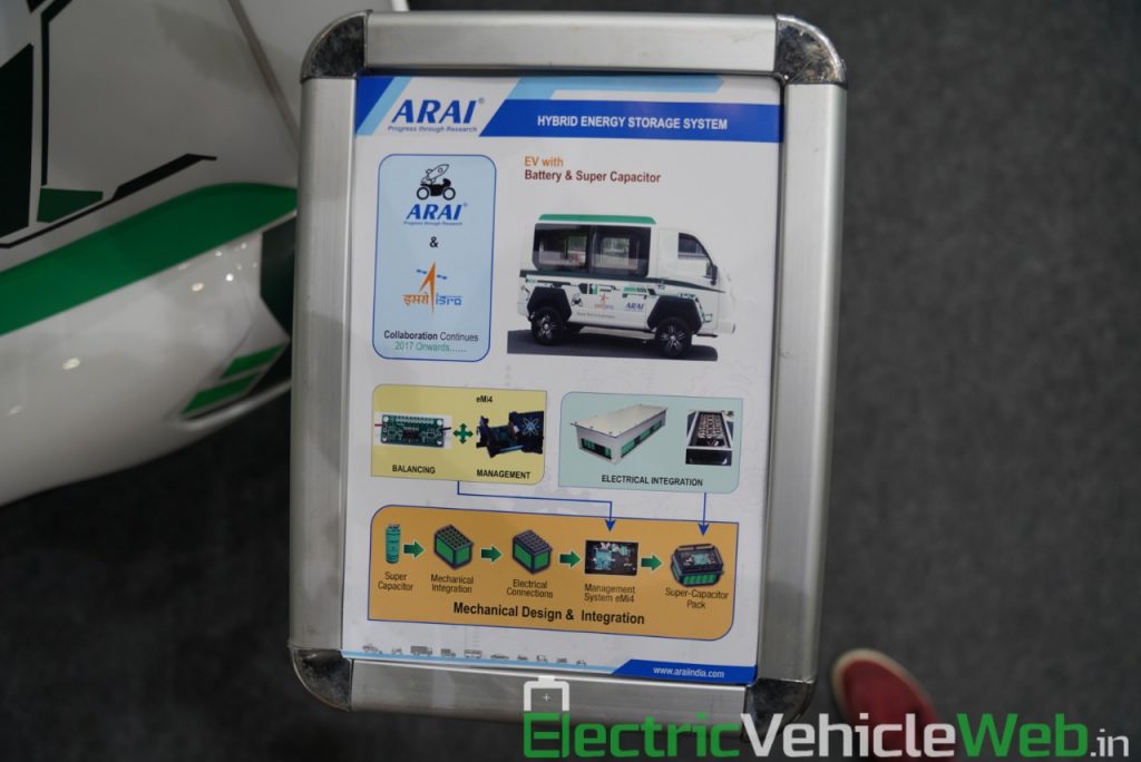 ARAI Prototype Electric Vehicle hybrid energy storage system - Auto Expo 2020