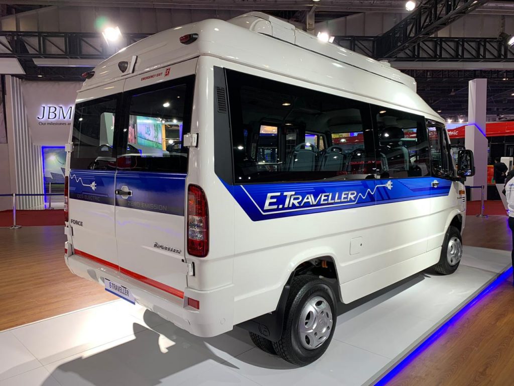 Force Traveller Electric rear three quarter view 1 - Auto Expo 2020
