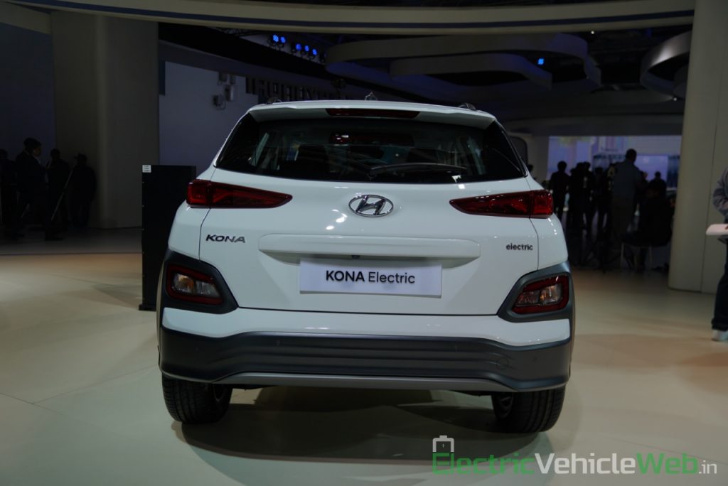 Hyundai Kona Electric rear view - Auto Expo 2020