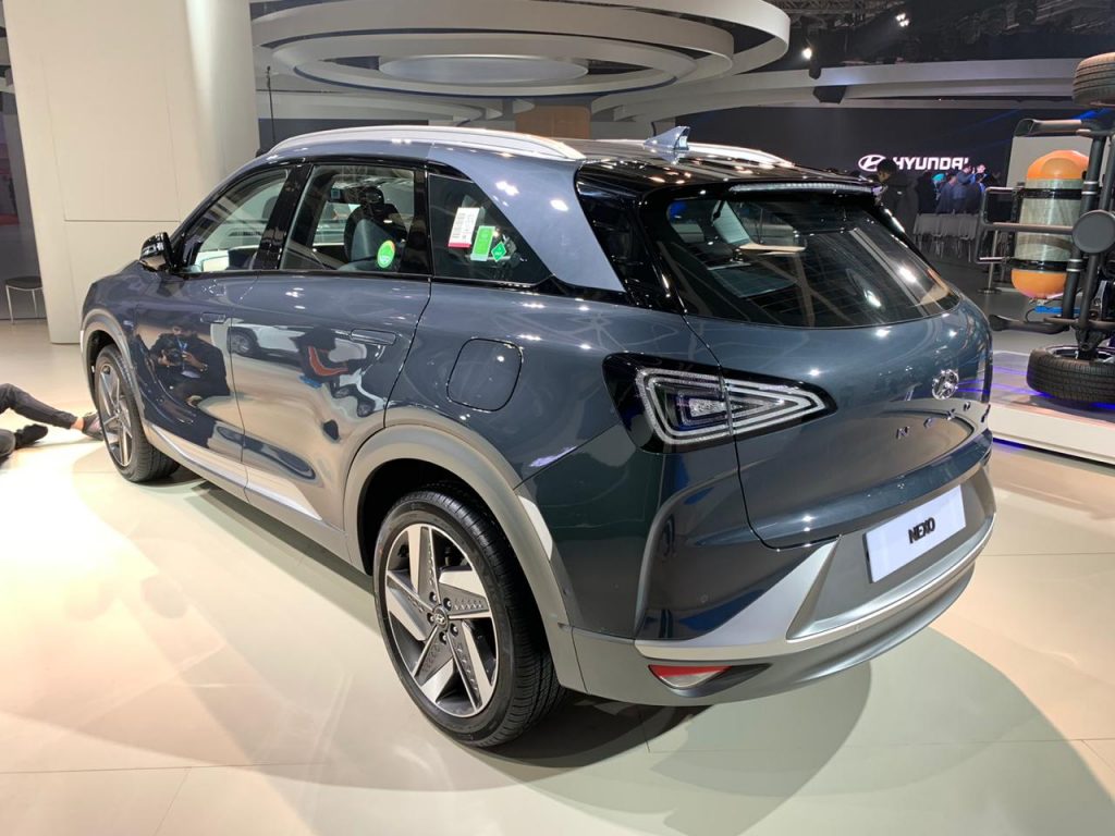 Hyundai Nexo rear three quarter view - Auto Expo 2020