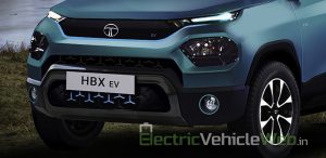 Nose of the Tata HBX EV render