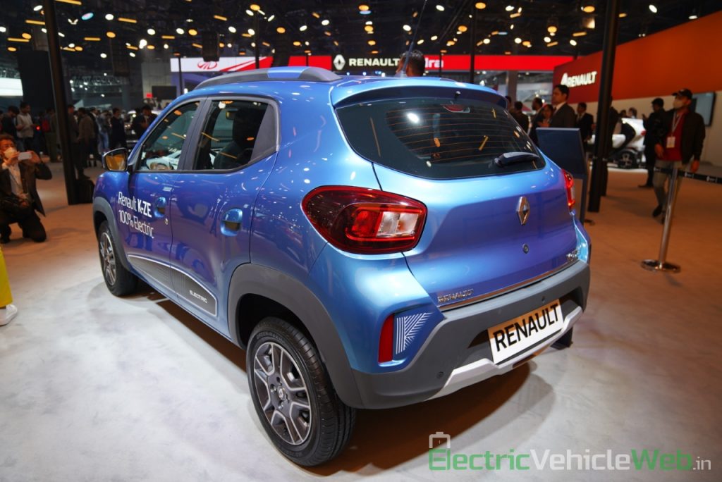 Renault Kwid electric (K-ZE) rear three quarter view - Auto Expo 2020