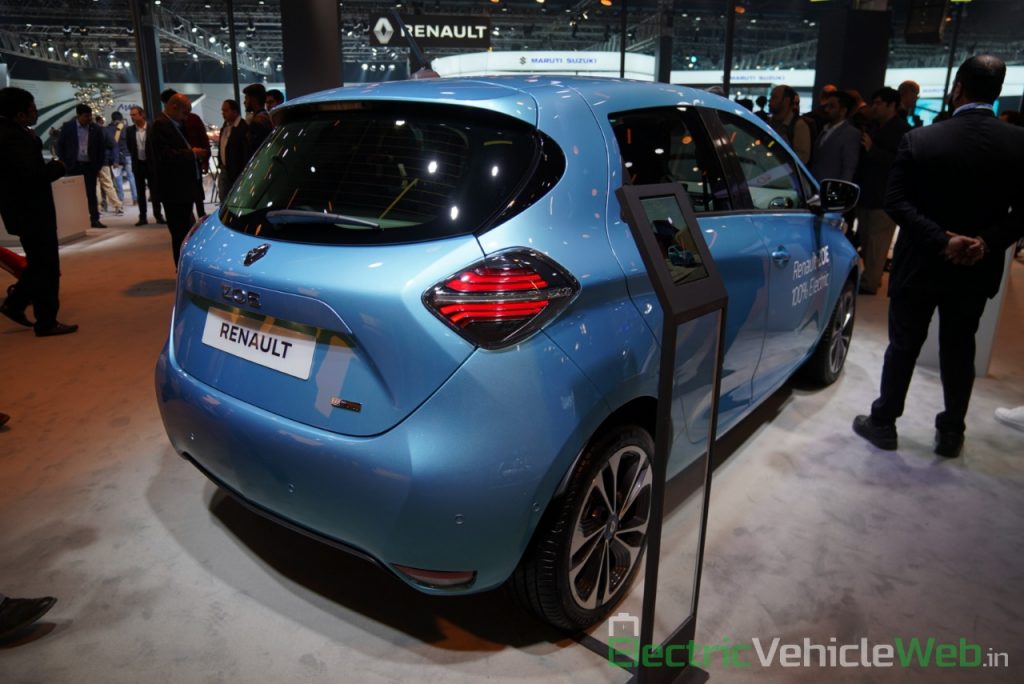 Renault Zoe Electric rear three quarter view 2 - Auto Expo 2020