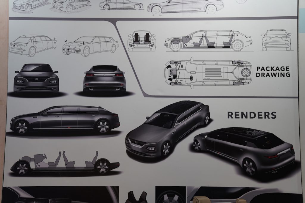 Tata Garuda Presidential Limousine design sketch - Auto Expo 2020