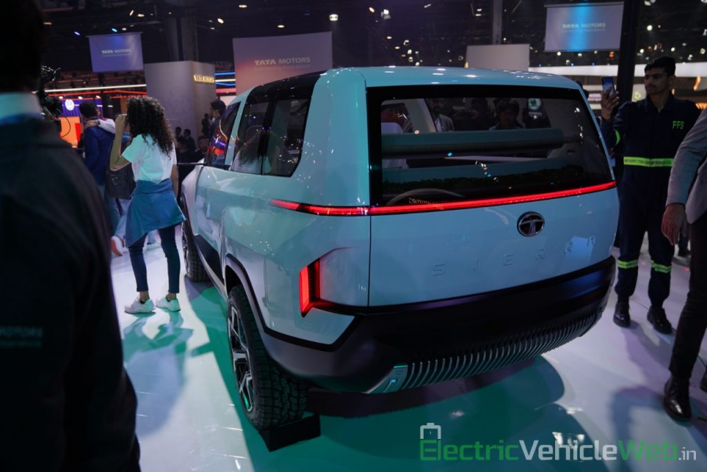 Tata Sierra EV Concept rear three quarter view - Auto Expo 2020