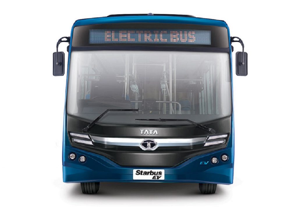 Tata Starbus EV Low Entry Electric Bus front view 2 - Auto Expo 2020