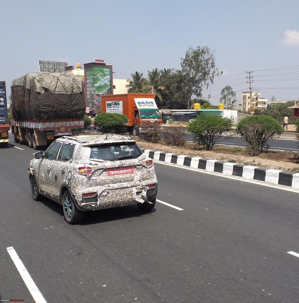 eXUV300 Mahindra XUV300 Electric spotted testing rear