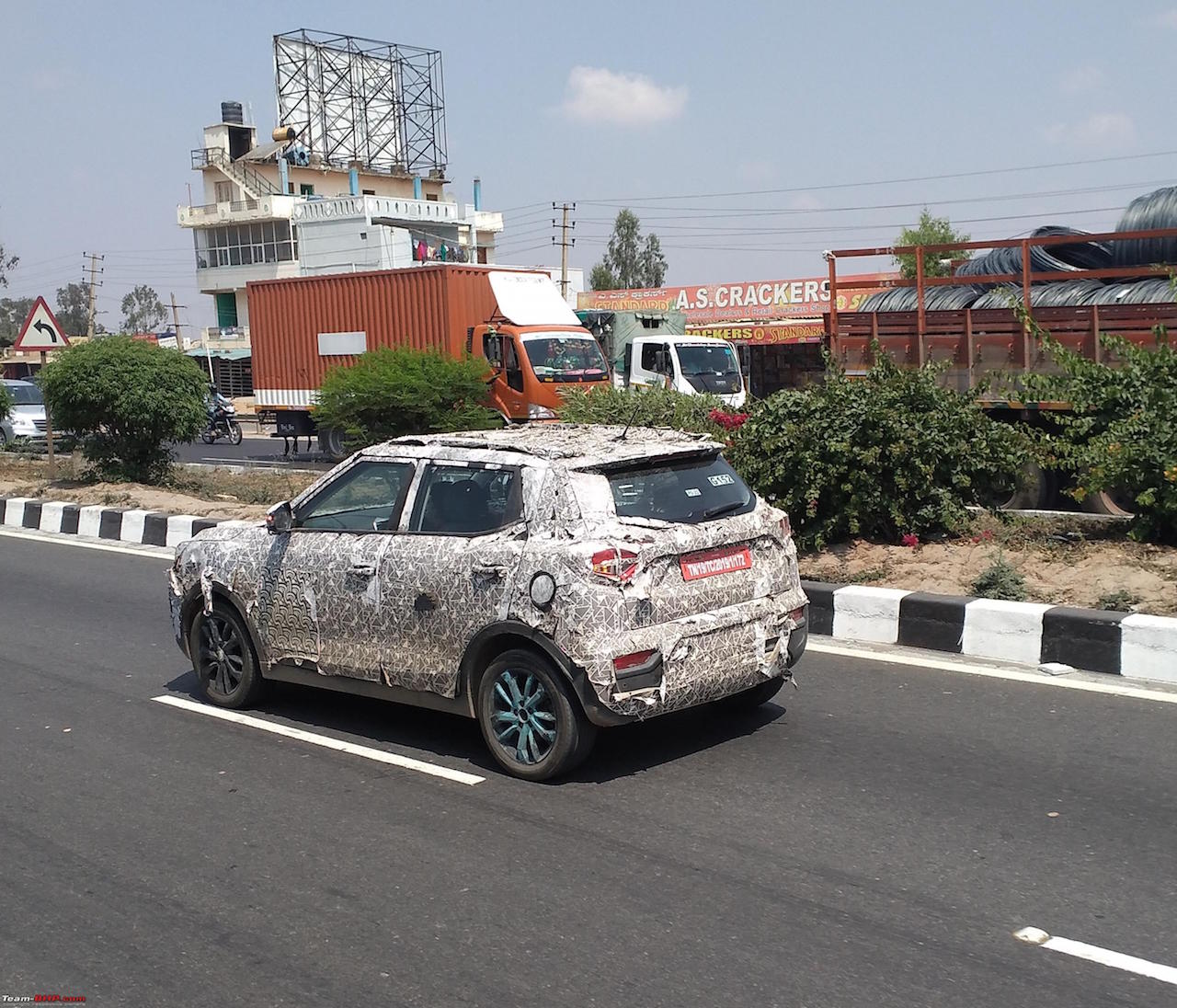 eXUV300 Mahindra XUV300 Electric spotted testing side