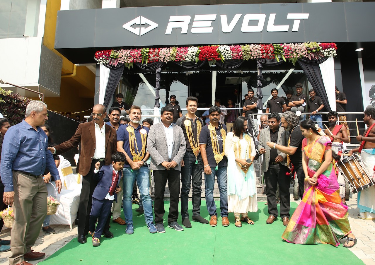 Rahul Sharma Revolt Motors at the inauguration of the Chennai dealership