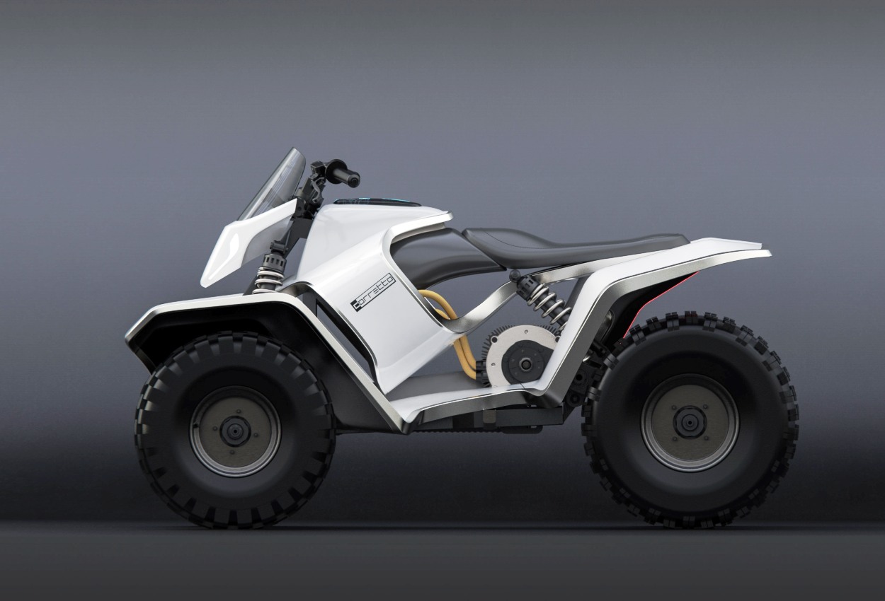 Max Betteridge Corretto electric ATV inspired by the Tesla Cyberquad