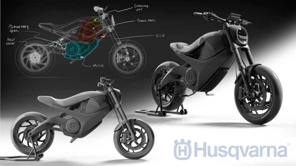 Amol Husqvarna electric motorcycle Nova design sketches automotive