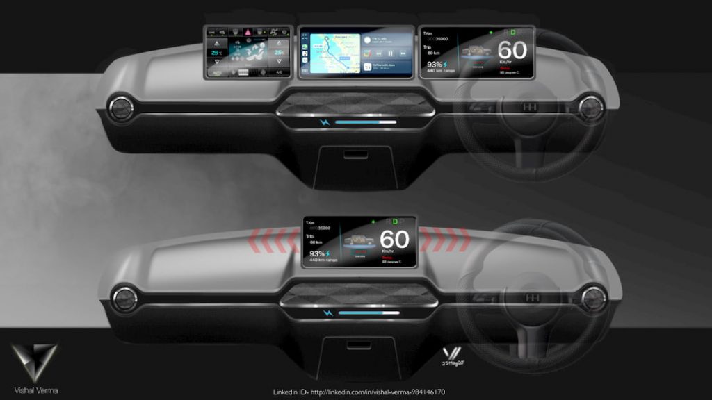 HM Ambassador Electric Vehicle concept dashboard