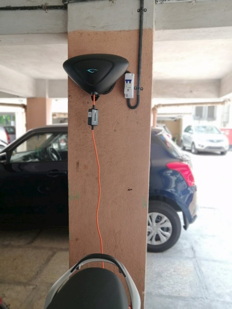 Bajaj Chetak electric scooter wallbox charger initial ownership review from Pune