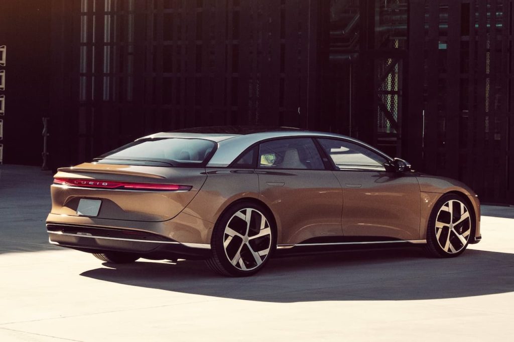 Lucid Air rear and side profile