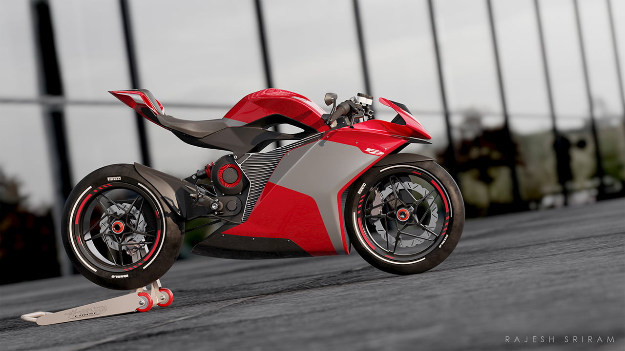 MV Agusta FE Electric red side view