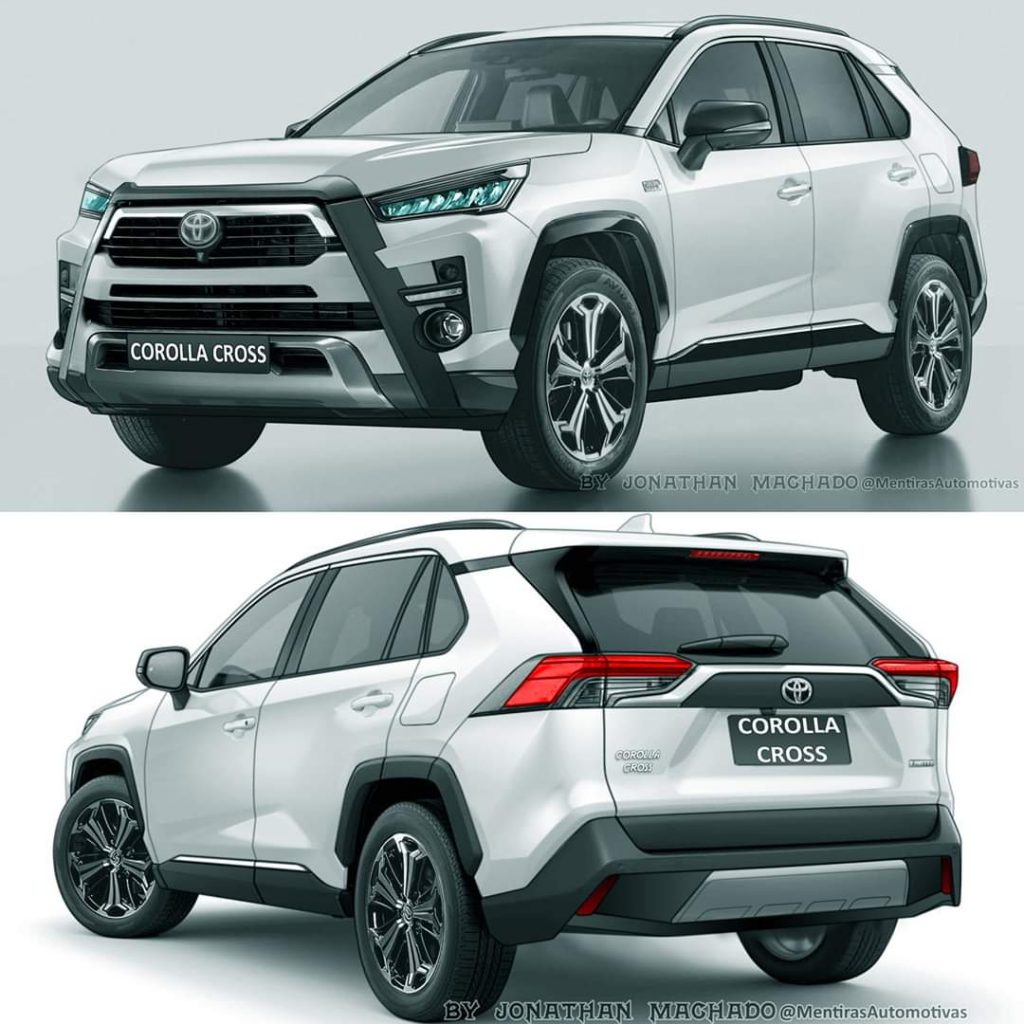 Toyota Corolla Cross front and rear angles renderings