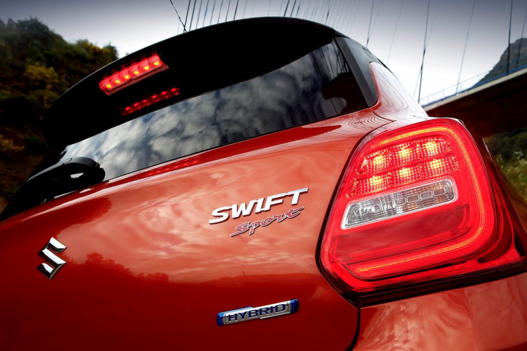 2020 Suzuki Swift Sport Hybrid 'Hybrid' badge taillamp official image