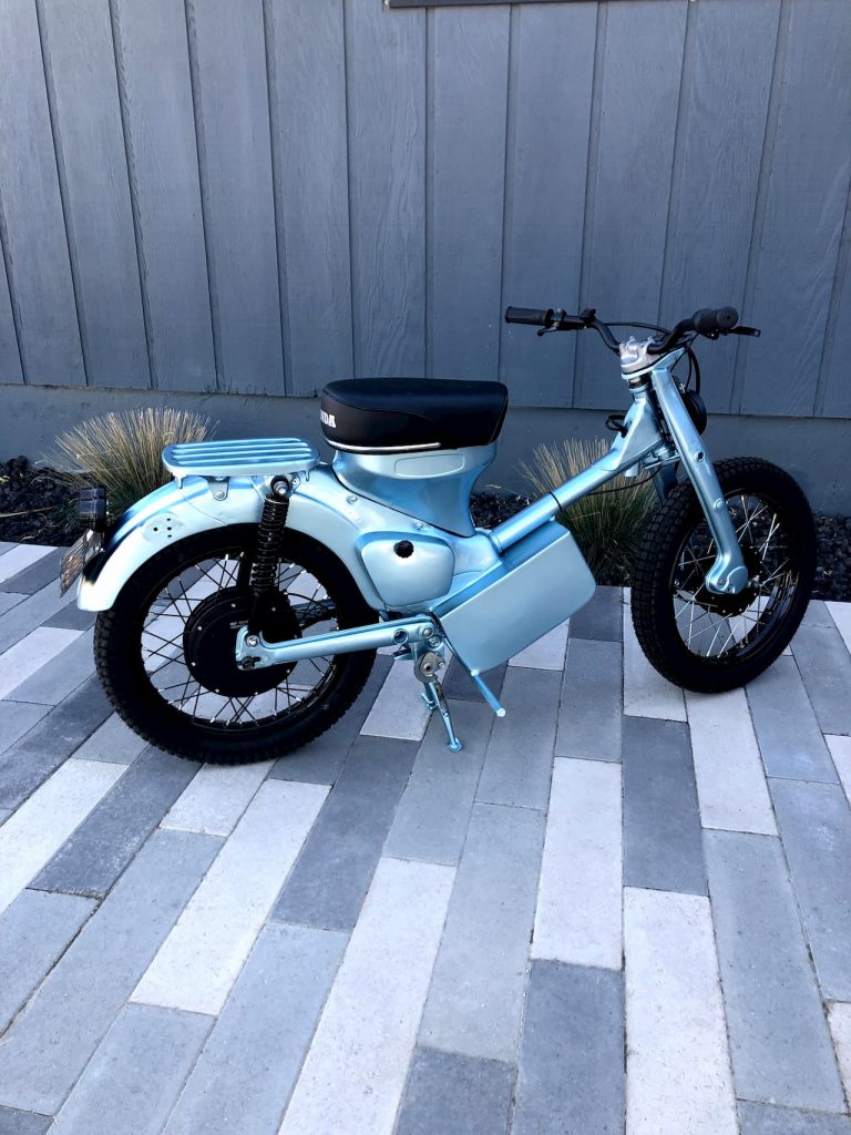 Honda CT90 electric conversion side view