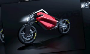 Mazda inspired electric motorcyle design front
