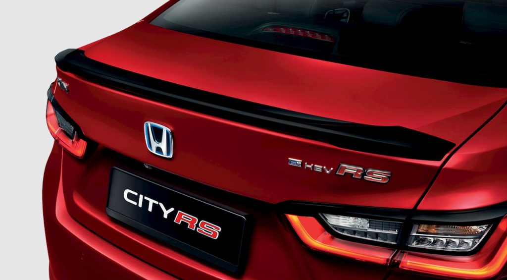 2021 Honda City Hybrid rear spoiler eHEV badge