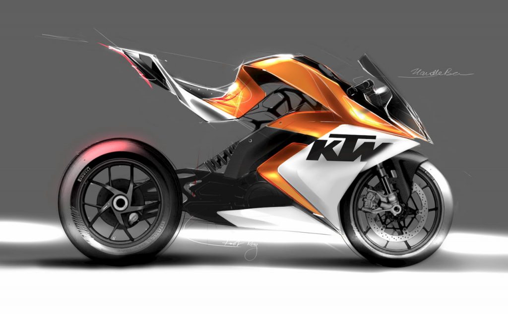 KTM RC Electric Bike project sketch by Mohit Solanki