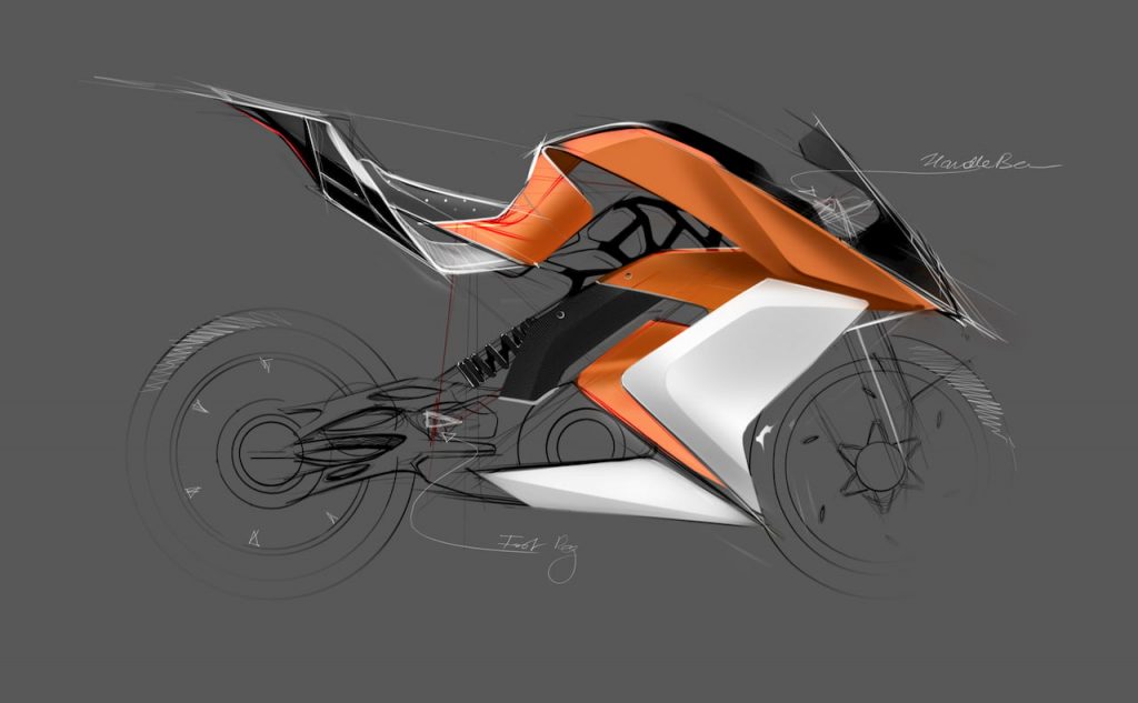 KTM RC Electric Bike sketching view by Mohit Solanki