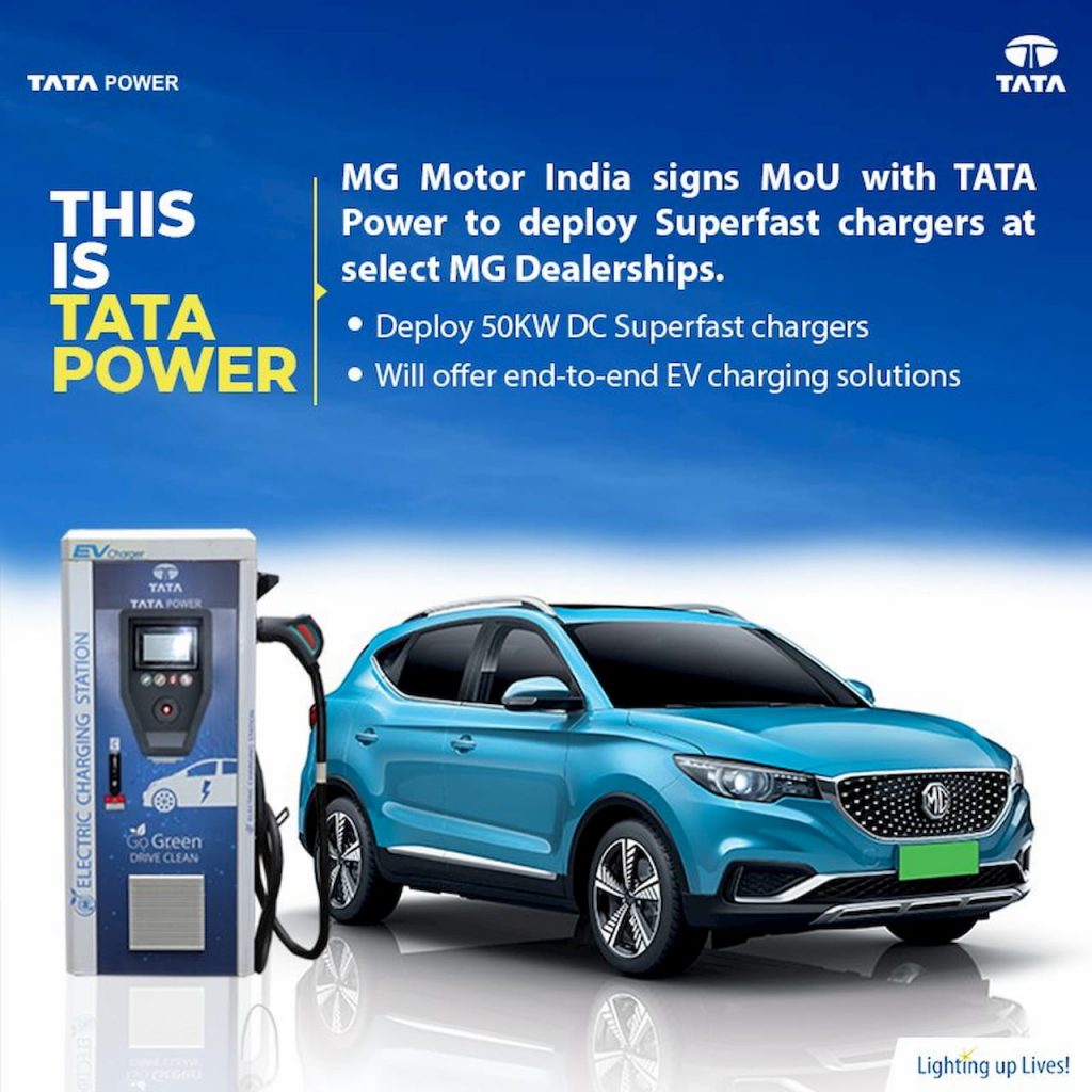 Tata Power MG ZS EV charging point