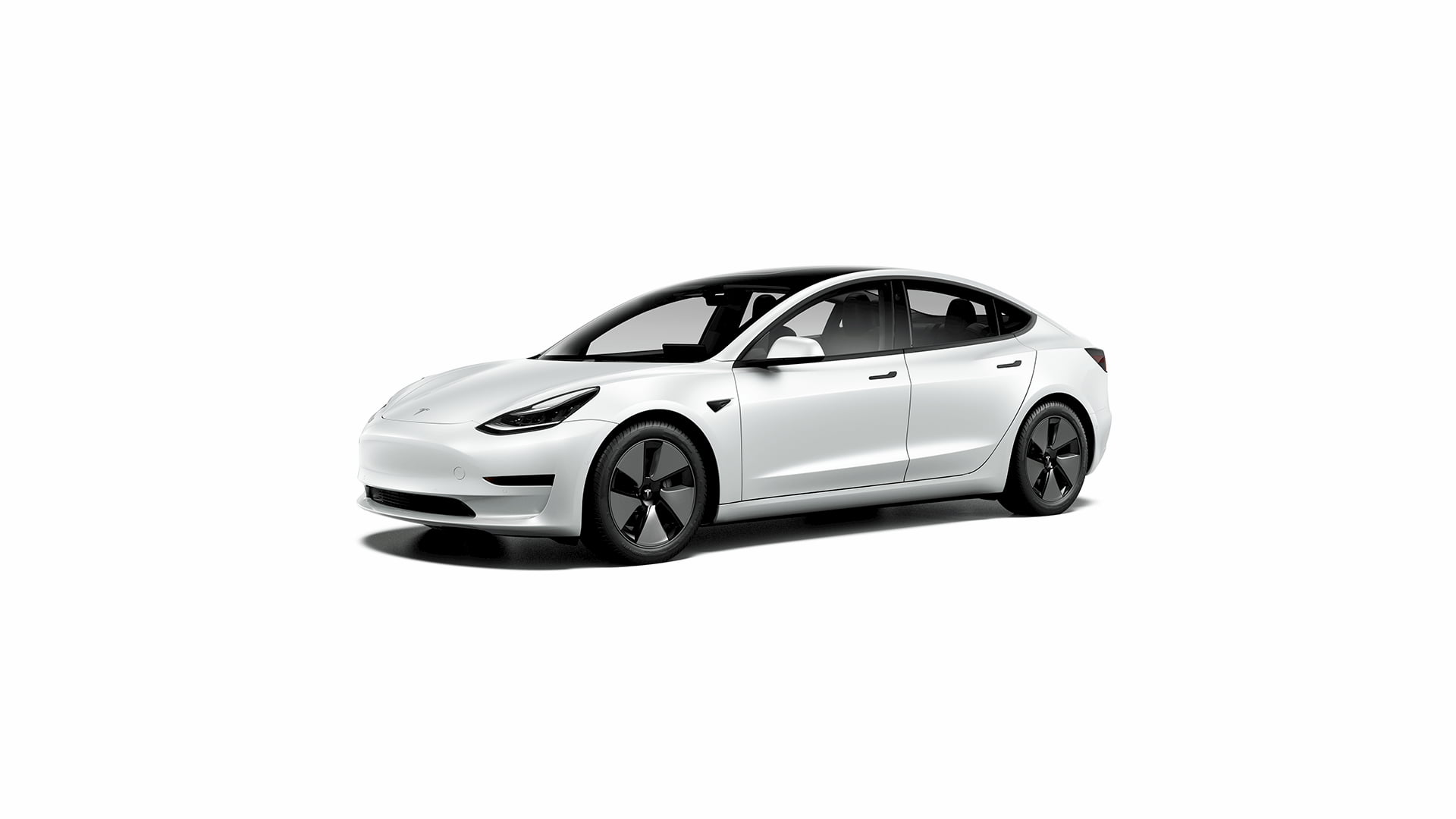 Base Tesla Model 3 Standard Range Plus white front quarters
