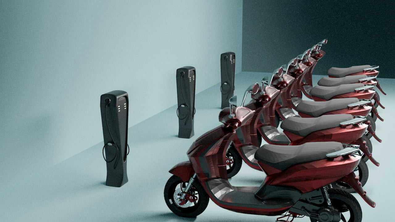QYK Pod with electric scooters