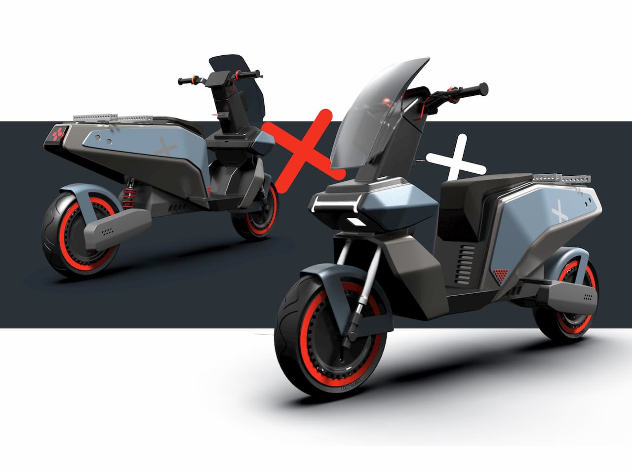 XScoot electric scooter front by Rugved Patil