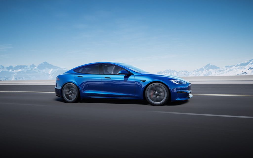 2021 Tesla Model S facelift side profile