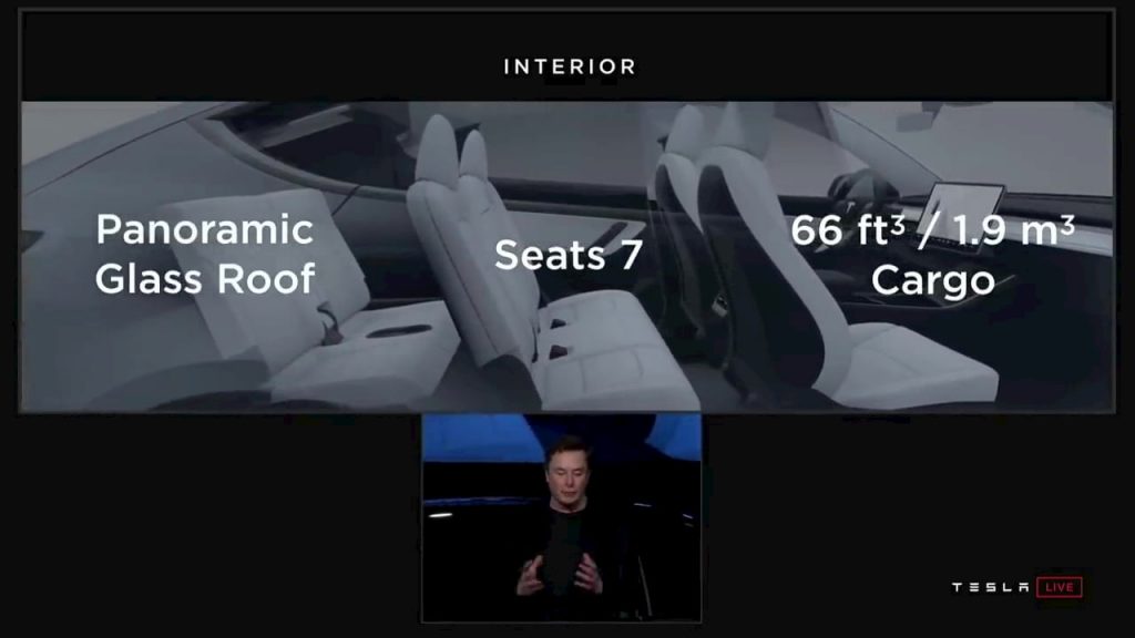 7-seat Tesla Model Y interior third row seats