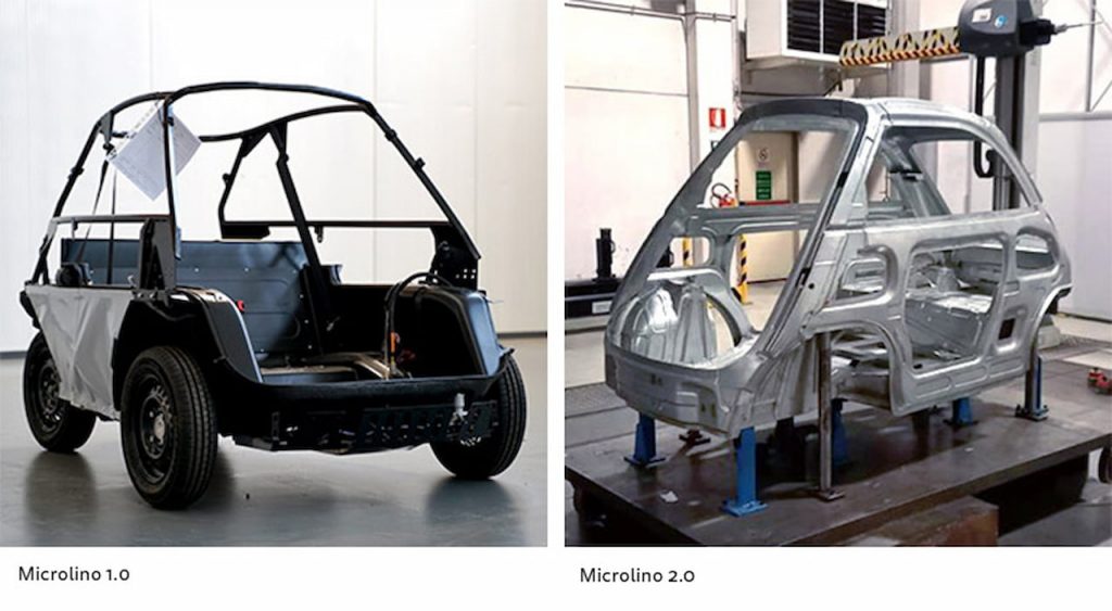 Microlino 1.0 vs. Microlino 2.0 structure chassis
