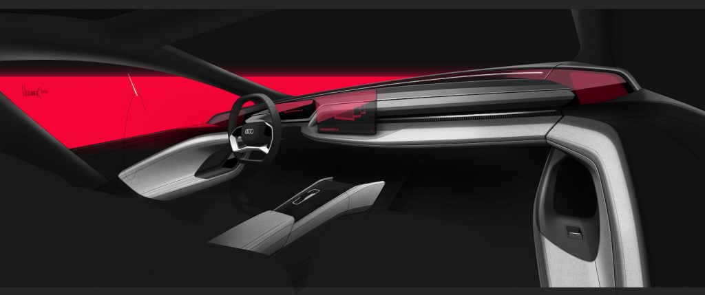 Audi A6 e-tron concept interior sketch