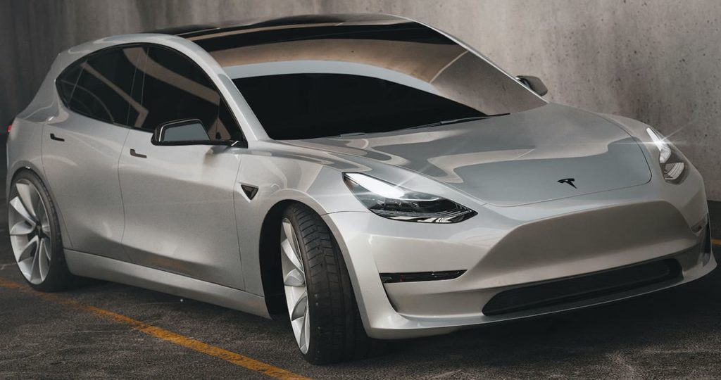 Tesla Model 2 front three quarter right rendering