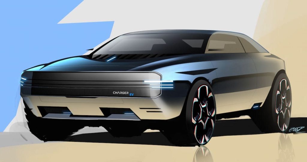 Dodge Charger EV sketch (Dodge electric muscle car)