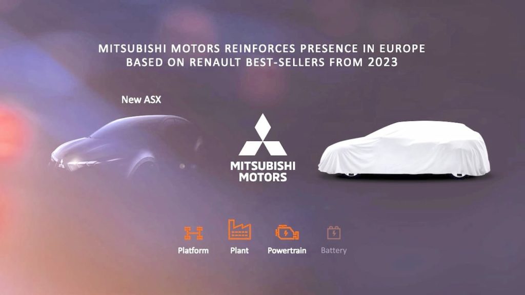Next-gen Mitsubishi ASX teaser and Mitsubishi Colt EV next to it?